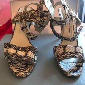 Women's Black Dubena Snakeskin Sandal